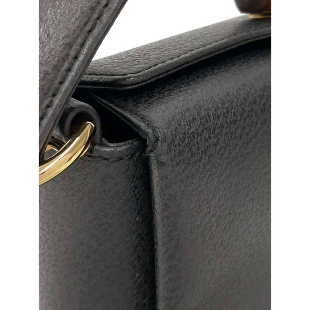 Gucci Handle Top Shoulder Bamboo Bag Leather Handbag - Picture 5 of 9